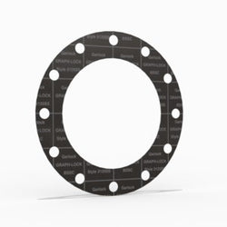 10" Full Face Flange Gasket (w/12 Bolt Holes) - 150 Lbs. - 1/16" Thick Garlock GRAPH-LOCK® Style 3125-SS-HT Flexible Graphite Gasket 316SS Foil High Temperature Version