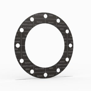 10" Full Face Flange Gasket (w/12 Bolt Holes) - 150 Lbs. - 1/16" Thick Garlock GRAPH-LOCK® Style 3125-SS-HT Flexible Graphite Gasket 316SS Foil High Temperature Version