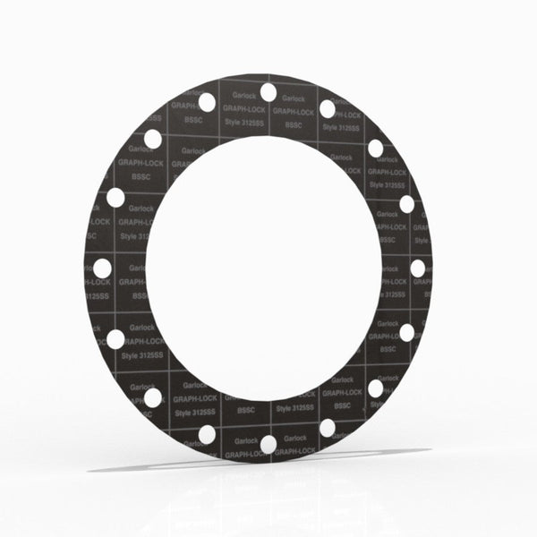 18" Full Face Flange Gasket (w/16 Bolt Holes) - 150 Lbs. - 1/8" Thick Garlock GRAPH-LOCK® Style 3125-SS Flexible Graphite Gasket 316SS Foil Version