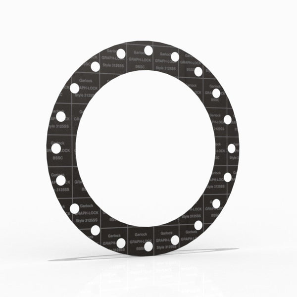 24" Full Face Flange Gasket (w/20 Bolt Holes) - 150 Lbs. - 1/8" Thick Garlock GRAPH-LOCK® Style 3125-SS Flexible Graphite Gasket 316SS Foil Version