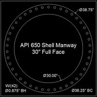 API 650 Shell Manway Gasket 30" Full Face - 1/8" Thick Klingersil® C-4401