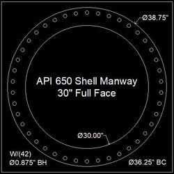 API 650 Shell Manway Gasket 30" Full Face - 1/8" Thick Klingersil® C-4401