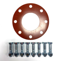 Flange Kit  4" Full Face 150# 1/8" Thick (SBR) Red Rubber Gasket & Bolt Pack