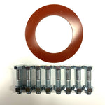 Flange Kit  4" Ring 150# 1/8" Thick (SBR) Red Rubber Gasket & Bolt Pack
