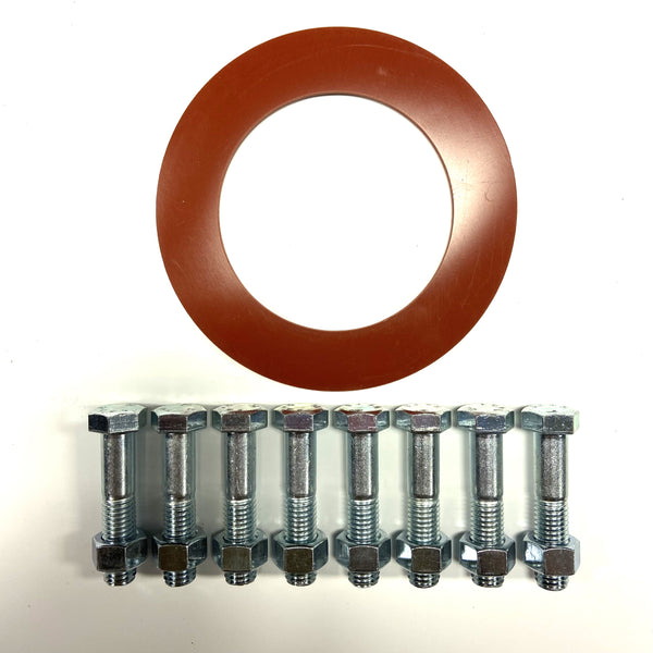 Flange Kit  4" Ring 150# 1/8" Thick (SBR) Red Rubber Gasket & Bolt Pack