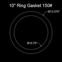 10" Ring Flange Gasket - 150 Lbs. - 1/16" Thick (SBR) Red Rubber