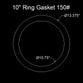 10" Ring Flange Gasket - 150 Lbs. - 1/8" Thick Neoprene