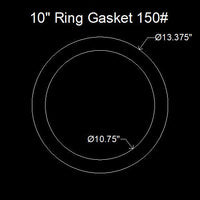 10" Ring Flange Gasket - 150 Lbs. - 1/8" Thick Viton™