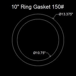 10" Ring Flange Gasket - 150 Lbs. - 1/8" Thick Nitrile (NBR) Buna-N