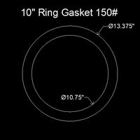 10" Ring Flange Gasket - 150 Lbs. - 1/16" Thick Neoprene