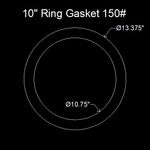 10" Ring Flange Gasket - 150 Lbs. - 1/16" Thick Garlock Blue-Gard 3000