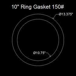 10" Ring Flange Gasket - 150 Lbs. - 1/16" Thick Garlock Blue-Gard 3000