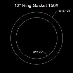 12" Ring Flange Gasket - 150 Lbs. - 1/8" Thick (SBR) Red Rubber