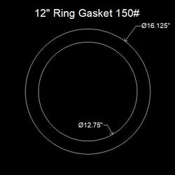12" Ring Flange Gasket - 150 Lbs. - 1/8" Thick Nitrile (NBR) Buna-N