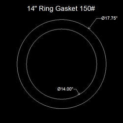 14" Ring Flange Gasket - 150 Lbs. - 1/8" Thick Garlock Blue-Gard 3000