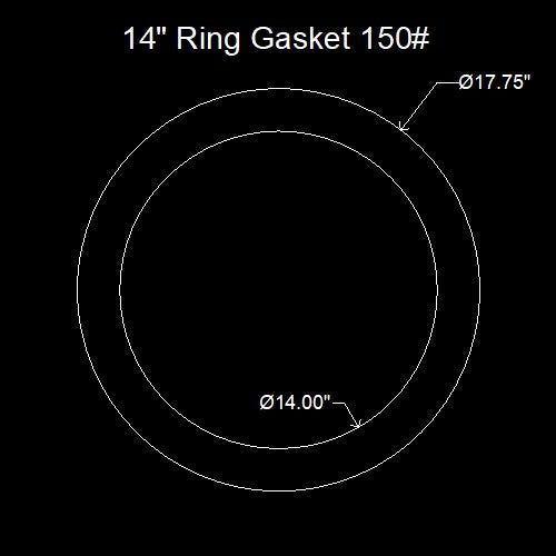 14" Ring Flange Gasket - 150 Lbs. - 1/8" Thick Nitrile (NBR) Buna-N