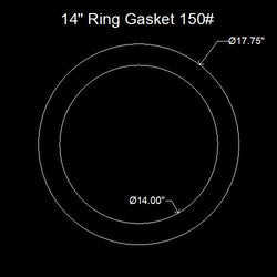 14" Ring Flange Gasket - 150 Lbs. - 1/8" Thick Viton™