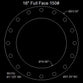 16" Full Face Flange Gasket (w/16 Bolt Holes) - 150 Lbs. - 1/8" Thick (SBR) Red Rubber