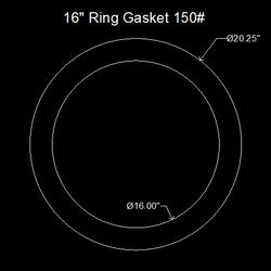 16" Ring Flange Gasket - 150 Lbs. - 1/16" Thick Neoprene