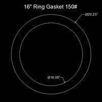 16" Ring Flange Gasket - 150 Lbs. - 1/16" Thick Klingersil® C-4401
