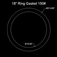 18" Ring Flange Gasket - 150 Lbs. - 1/16" Thick Garlock Blue-Gard 3000