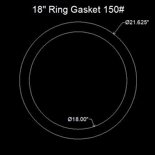18" Ring Flange Gasket - 150 Lbs. - 1/8" Thick Viton™