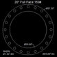 20" Full Face Flange Gasket (w/20 Bolt Holes) - 150 Lbs. - 1/16" Thick Klingersil® C-4401