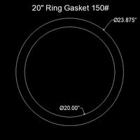 20" Ring Flange Gasket - 150 Lbs. - 1/16" Thick (SBR) Red Rubber