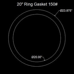 20" Ring Flange Gasket - 150 Lbs. - 1/8" Thick Viton™