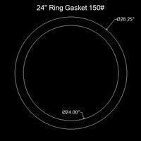 24" Ring Flange Gasket - 150 Lbs. - 1/16" Thick (SBR) Red Rubber