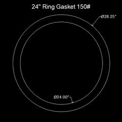 24" Ring Flange Gasket - 150 Lbs. - 1/8" Thick (SBR) Red Rubber