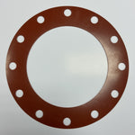 10" Full Face Flange Gasket (w/12 Bolt Holes) - 150 Lbs. - 1/8" Thick (SBR) Red Rubber