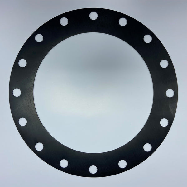 16" Full Face Flange Gasket (w/16 Bolt Holes) - 150 Lbs. - 1/8" Thick EPDM