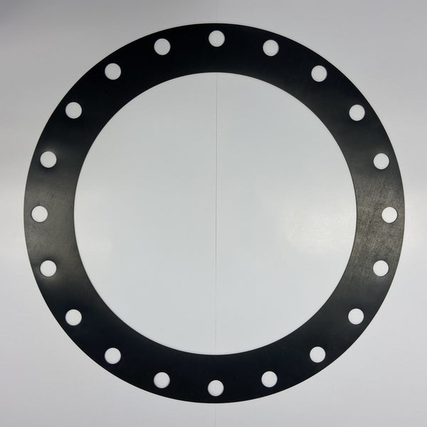 20" Full Face Flange Gasket (w/20 Bolt Holes) - 150 Lbs. - 1/8" Thick EPDM