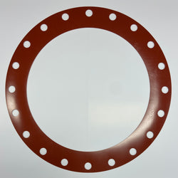 24" Full Face Flange Gasket (w/20 Bolt Holes) - 150 Lbs. - 1/8" Thick (SBR) Red Rubber