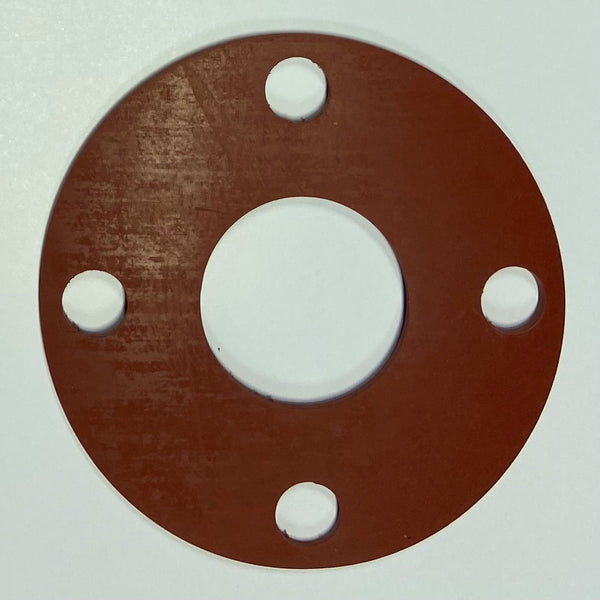 1-1/4" Full Face Flange Gasket (w/4 Bolt Holes) - 150 Lbs. - 1/16" Thick (SBR) Red Rubber