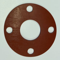 2" Full Face Flange Gasket (w/4 Bolt Holes) - 150 Lbs. - 1/8" Thick (SBR) Red Rubber -10 Pack
