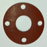 3" Full Face Flange Gasket (w/4 Bolt Holes) - 150 Lbs. - 1/8" Thick (SBR) Red Rubber - 10 Pack
