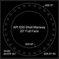 API 650 Shell Manway Gasket 20" Full Face - 1/8" Thick Garlock Blue-Gard 3000