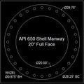 API 650 Shell Manway Gasket 20" Full Face - 1/8" Thick Viton™