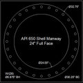 API 650 Shell Manway Gasket 24" Full Face - 1/8" Thick Viton™