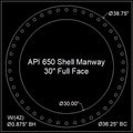 API 650 Shell Manway Gasket 30" Full Face - 1/8" Thick Durlon® 9000