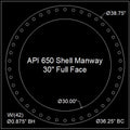 API 650 Shell Manway Gasket 30" Full Face - 1/8" Thick (SBR) Red Rubber