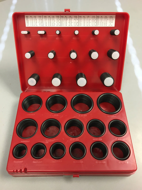 O-Ring Kit, Metric, Buna-N 70A Durometer, 385 Pieces, 30 Sizes